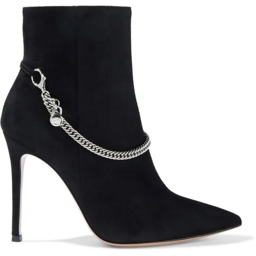Gianvito Rossi Black Chain Heeled Boots - Picture 10 of 10